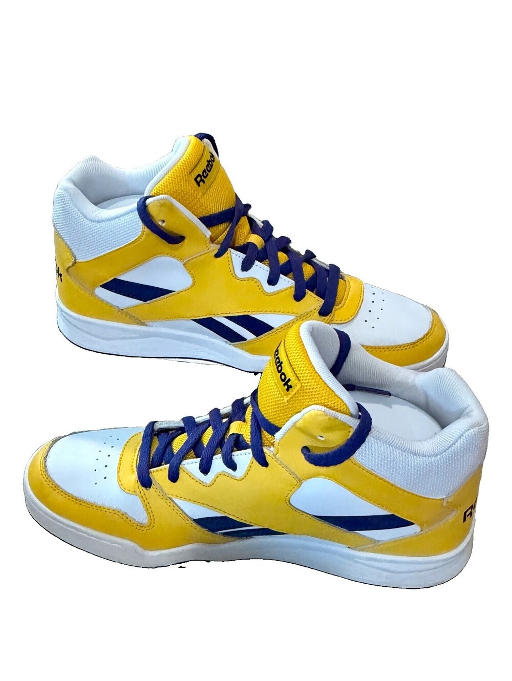 Reebok Men’s Size 10.5 Royal BB 4500 2 High White Yellow Free Shipping
